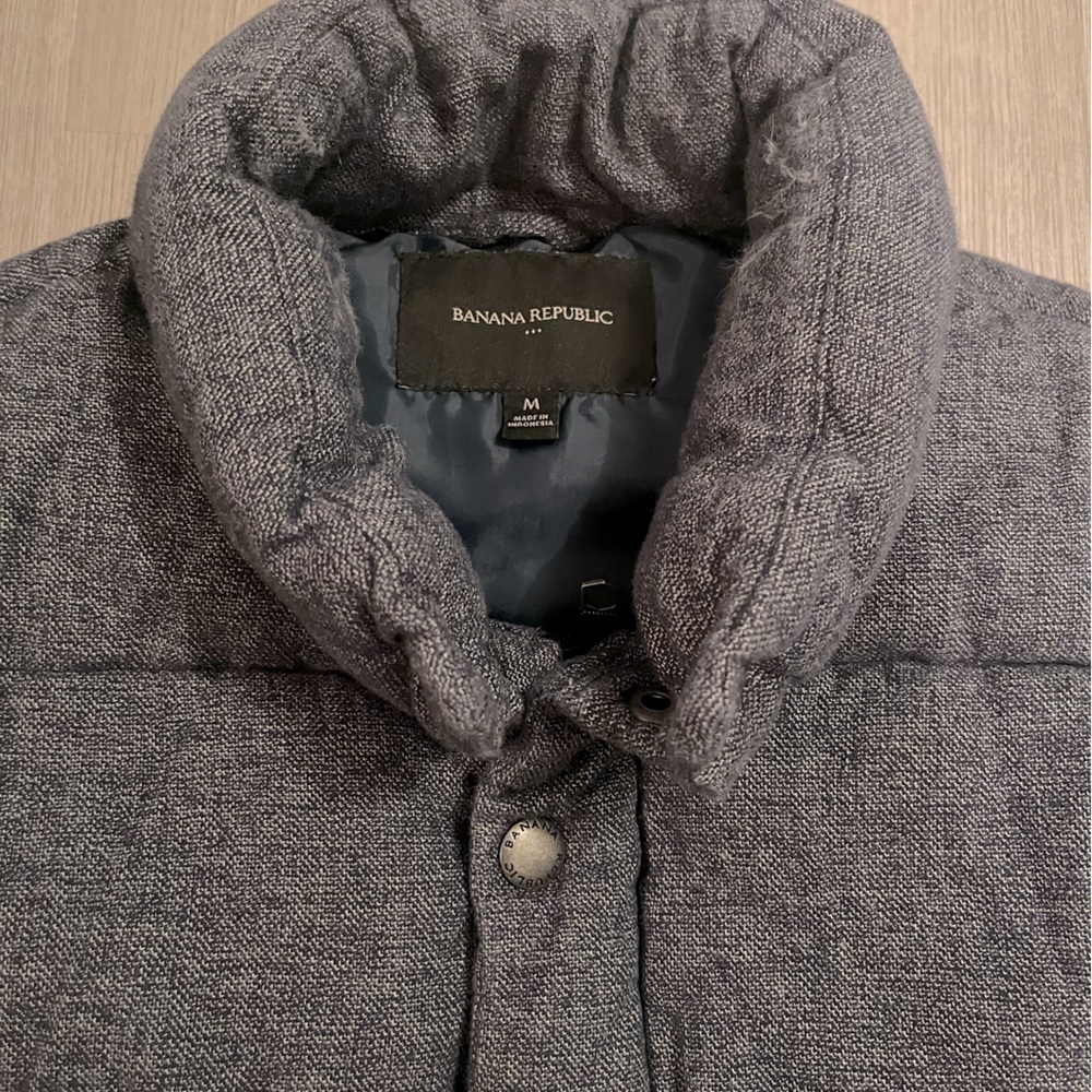 Banana Republic Knit Puffer Vest Navy Blue